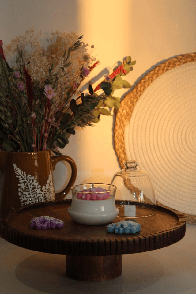 Bougie Fleur de Cerisier | Cloche en verre 