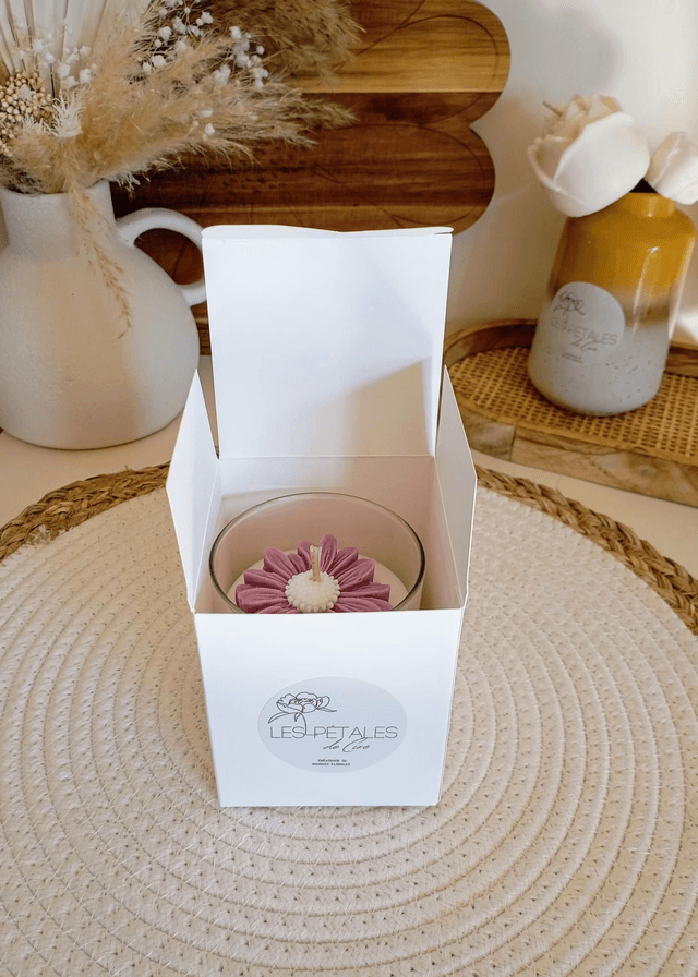Bougie Fleur Marguerite | Mauve