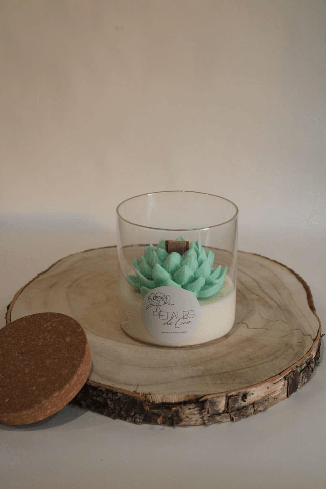Bougie Lotus vert menthe 