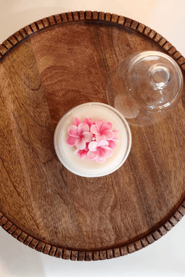 Bougie Fleur de Cerisier | Cloche en verre 