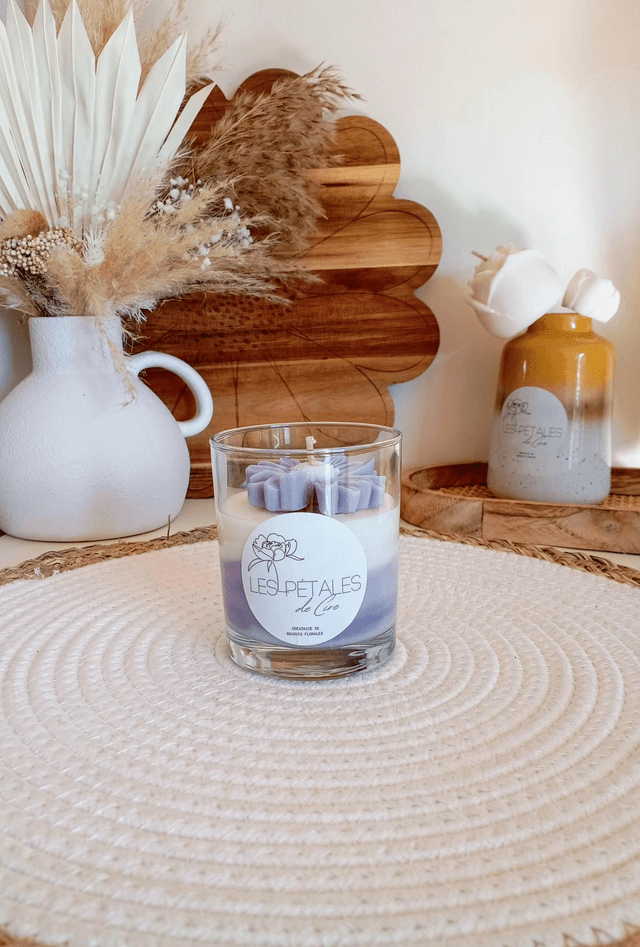Bougie Fleur Marguerite | Violet poudré 