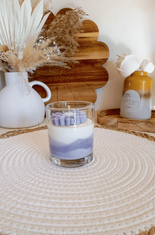 Bougie Fleur Marguerite | Violet poudré 