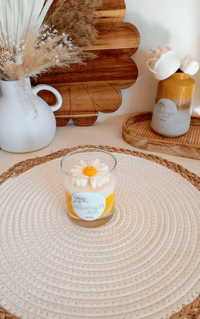Bougie Fleur Marguerite | Jaune Or