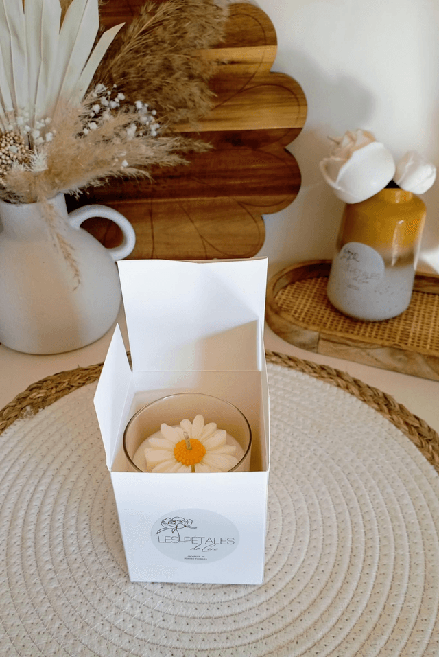 Bougie Fleur Marguerite | Jaune Or