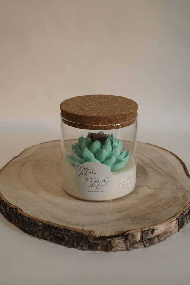 Bougie Lotus vert menthe 