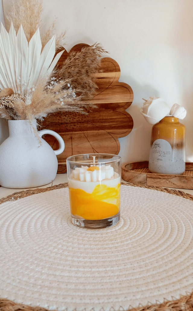 Bougie Fleur Marguerite | Jaune Or