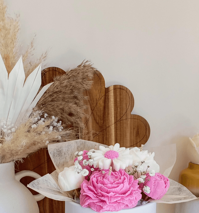 Bouquet de bougies "Eclat de rose"