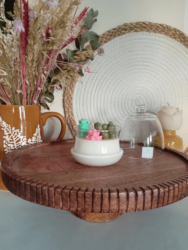 Bougie Cactus | Cloche en verre 